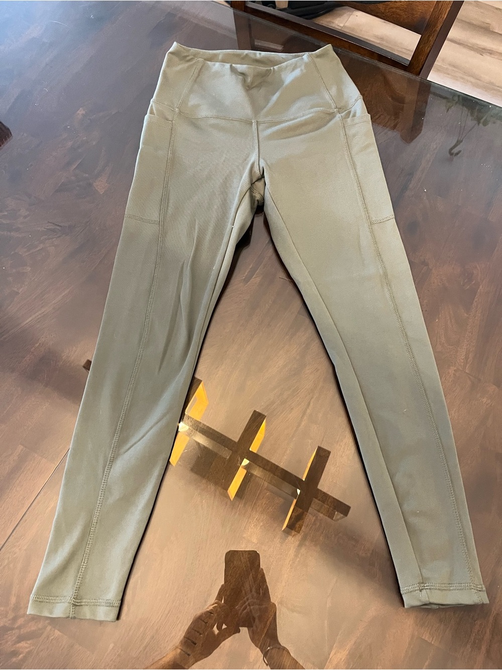 Women High-Waist Olive Active Leggings